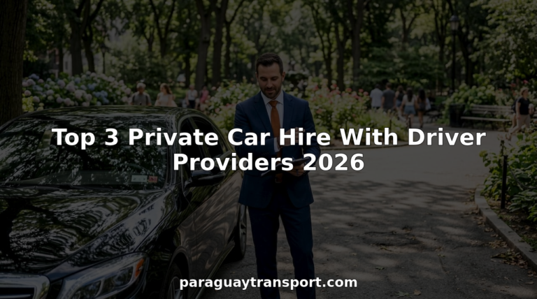 Professional chauffeur next to luxury car in city street