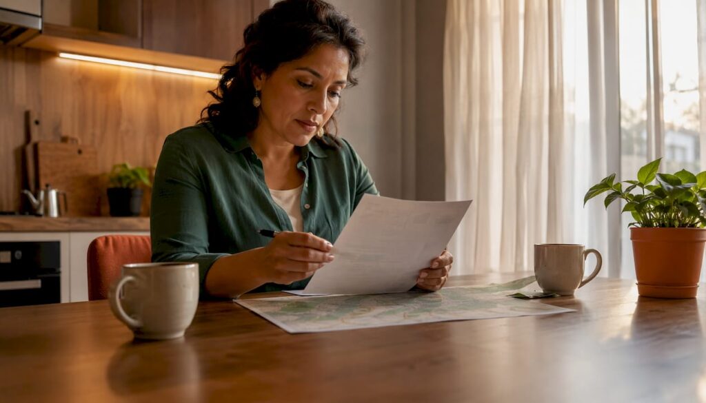 Woman reviewing airport transfer quote