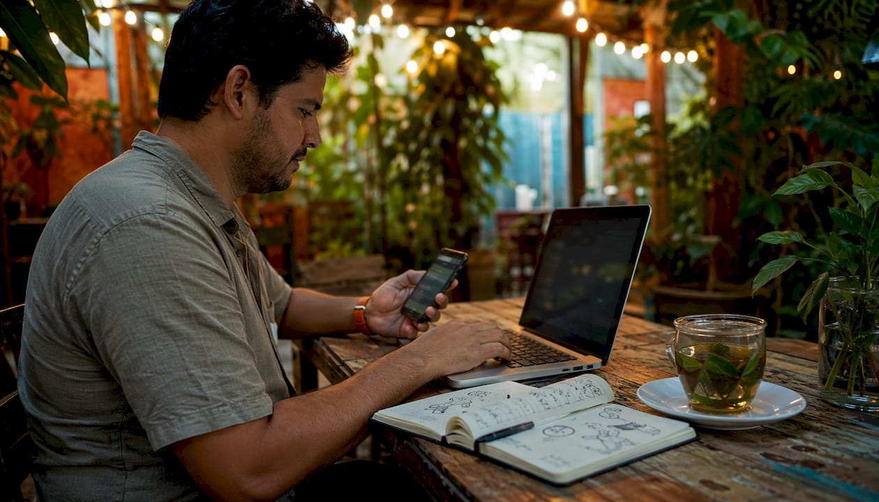 Traveler using devices for flight tracking