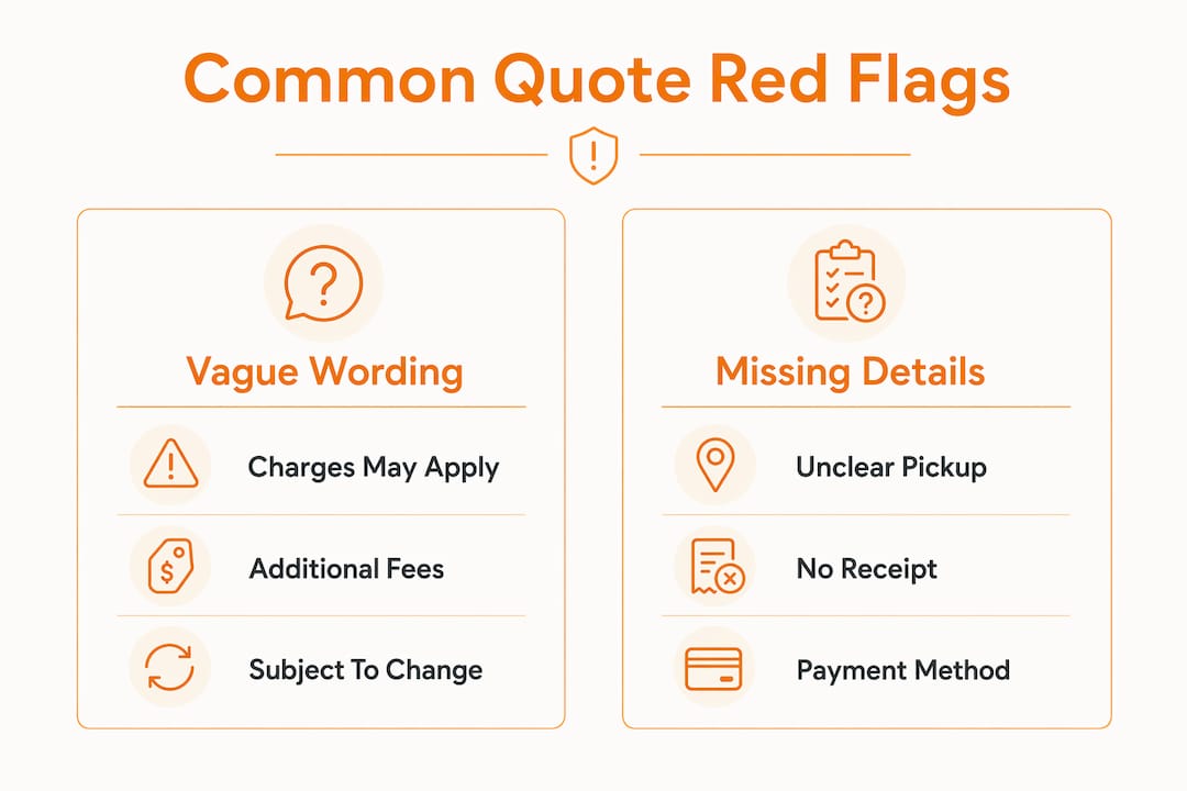 Infographic comparing hidden fee red flags