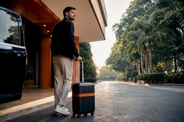 Traveler preparing for private transfer in Paraguay